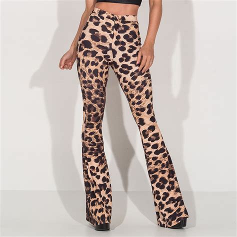 calça leopard|Calça Velvet Leopard Flare .